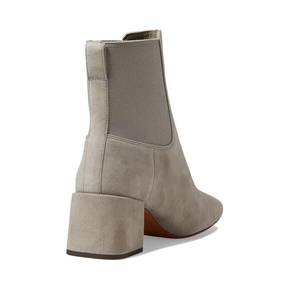 Vince Women Kimmy Heel Ankle Boots 9M Booties Hazel Stone Suede Square Toe Block - Picture 4 of 16